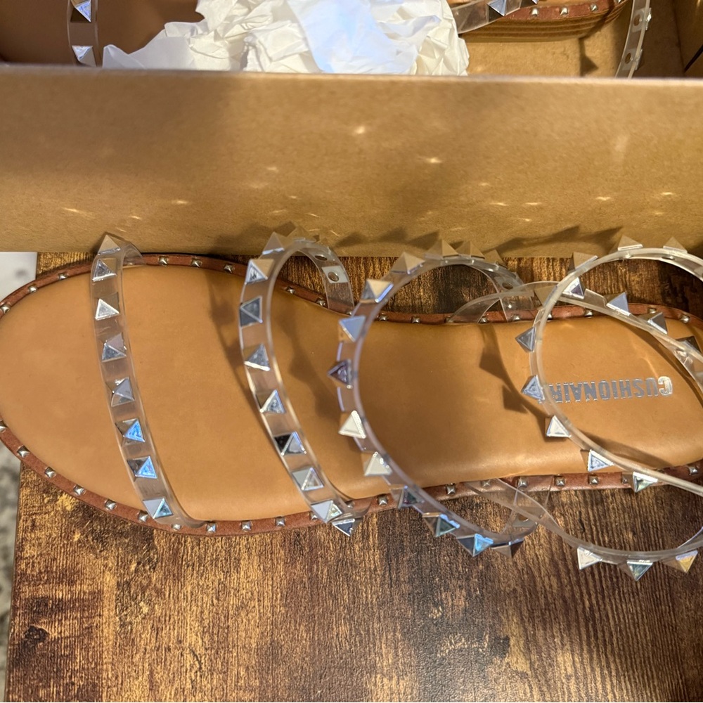 Tan Studded Sandals